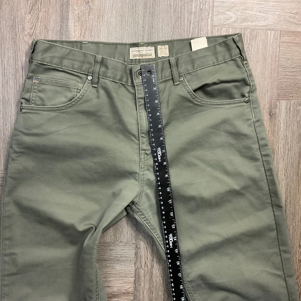 Patagonia Straight Fit Organic Cotton Canvas Pants Mens 34x27 Sage Khaki Green